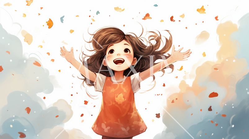 幸せな夢の中にいる少女