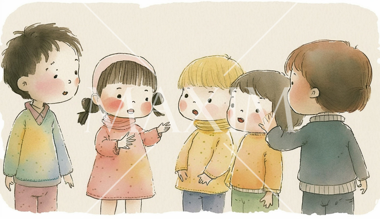 仲良くおしゃべりをしている子供達