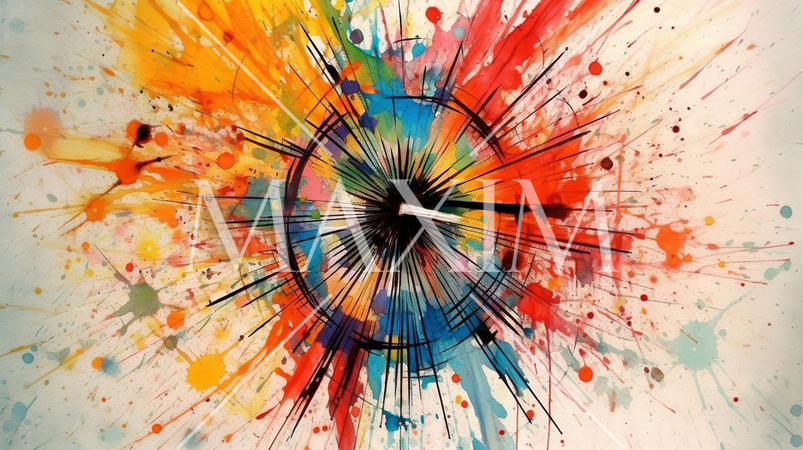 命中：的のど真ん中に矢が当たった水彩画イメージ