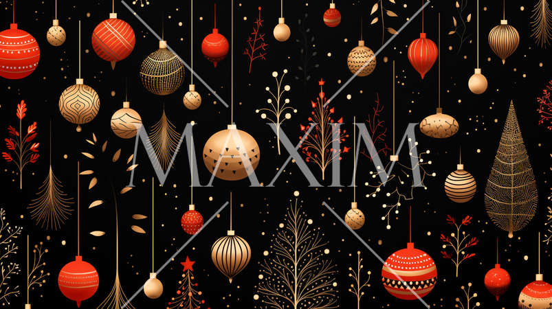 クリスマス関連の連続絵柄の背景図案