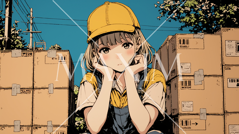 肉体労働をしている若い女性