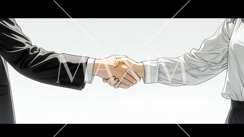 握手をしているビジネスパーソンたち