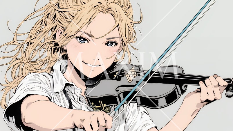 バイオリンを弾いている女性