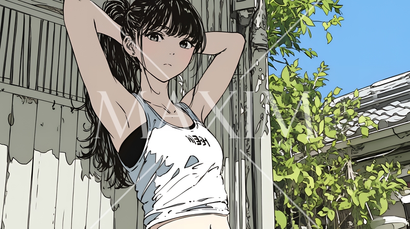 タンクトップを着た健康的な若い女性