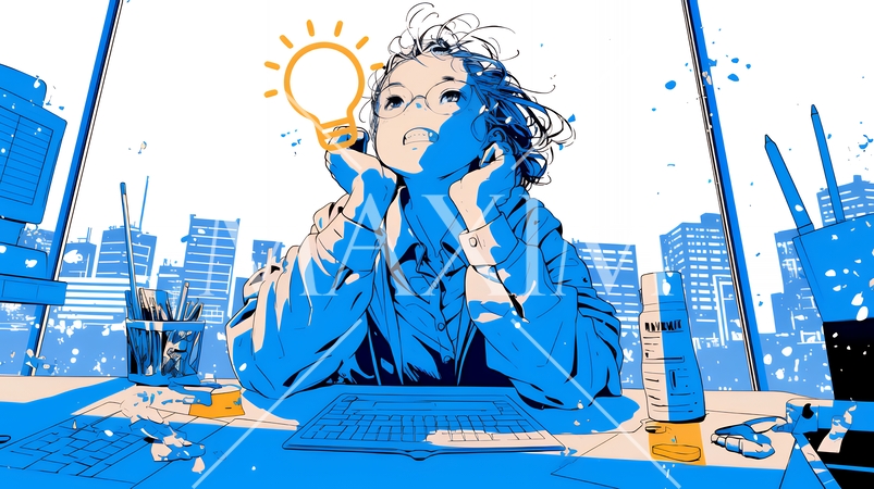 熟考しているビジネスパーソン