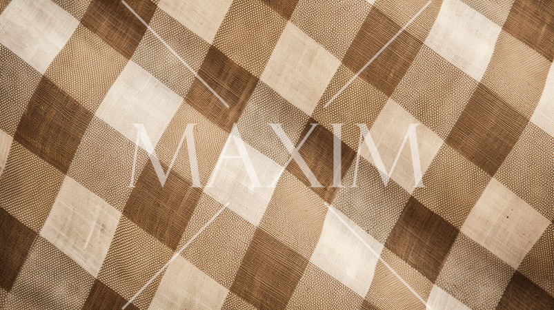 チェック柄の麻の生地の背景画像：精緻CG画像