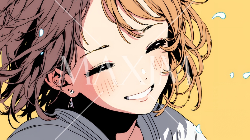 声をあげて大笑いする若い女性