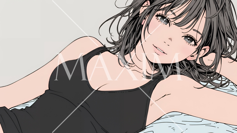 キャミソール姿の若い女性  /  Young Woman in a Camisole Top