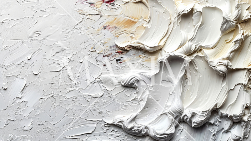 白地に白い油絵の具を盛り付けた背景イメージ