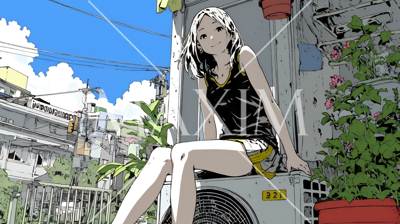 タンクトップを着た健康的な若い女性