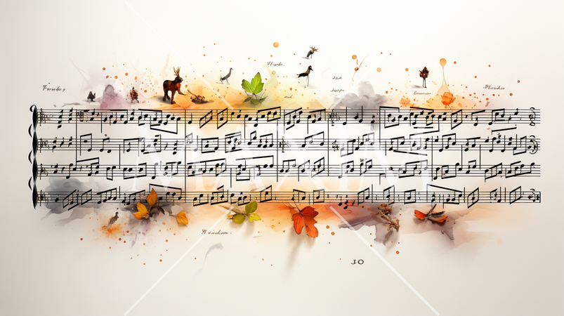 楽譜のある背景画像