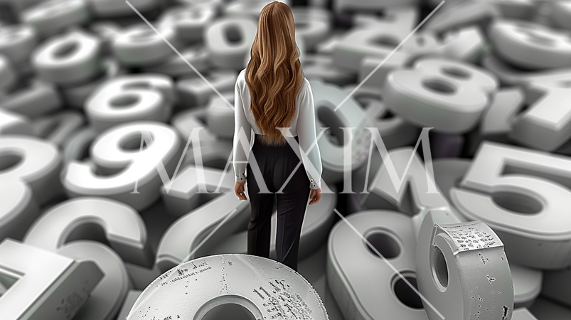 売上計画などの数値計画に悩んでい女性