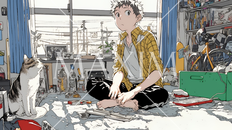 何も予定がない穏やかな休日を過ごしている若い男性