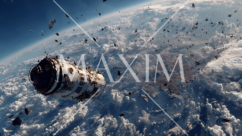 デブリと衝突して破損した人工衛星