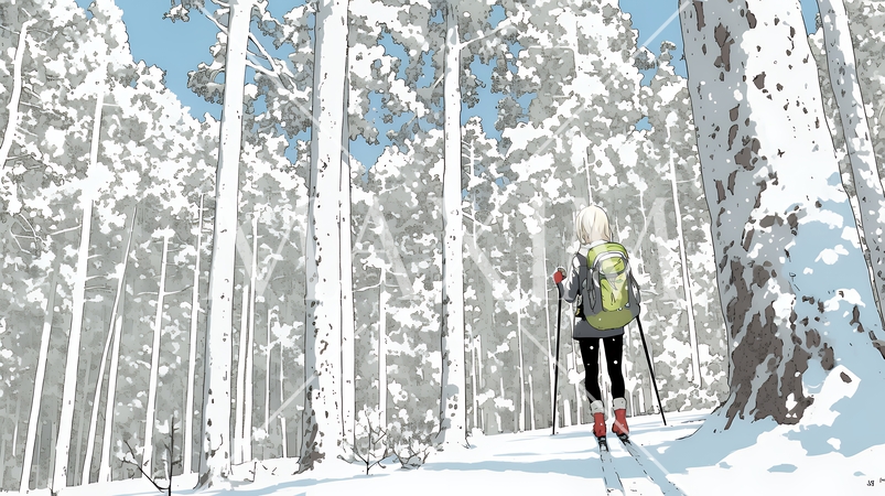 クロスカントリースキーをしている女性