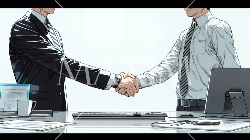 握手をしているビジネスパーソンたち