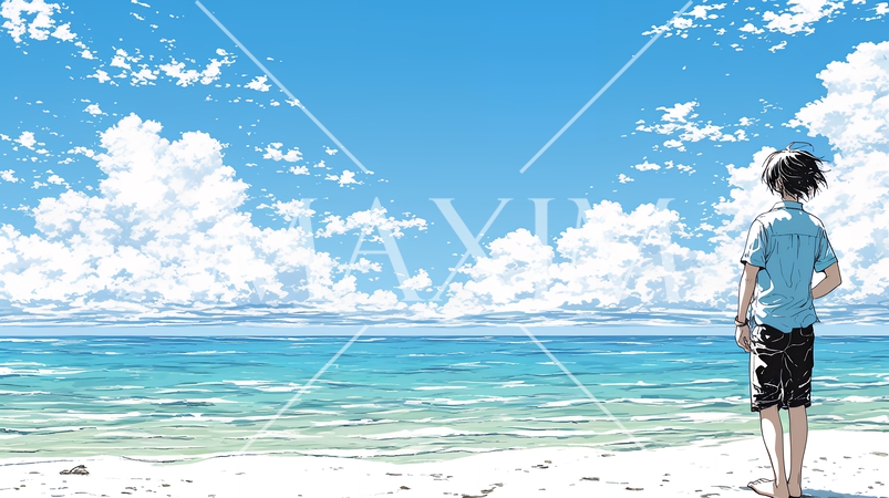 夏の終わりの海と空