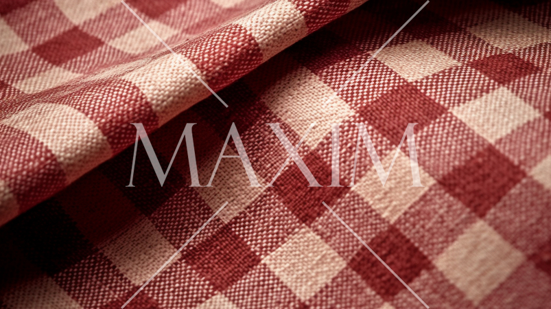 チェック柄の麻の生地の背景画像：精緻CG画像