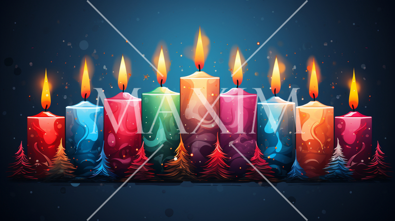 クリスマスを彩る色とりどりのキャンドル