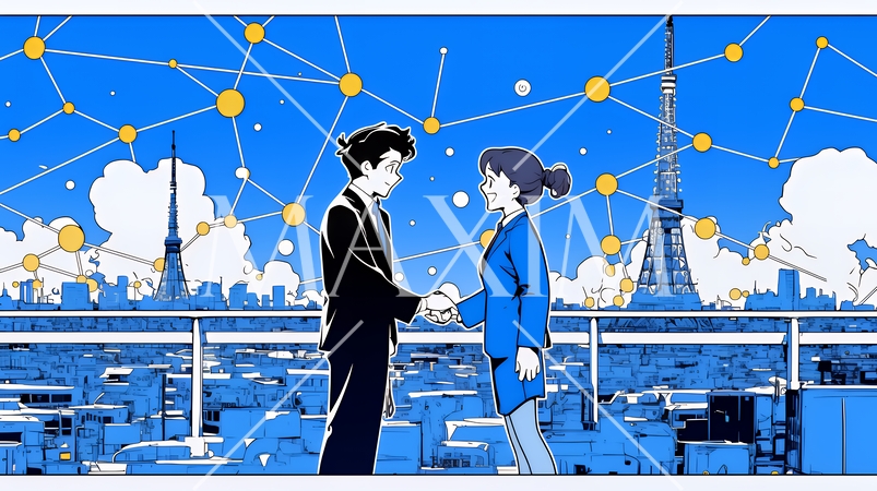 DX・AI・クラウドで進むデジタルトランスフォーメーション｜データネットワークのビジネスコンセプト