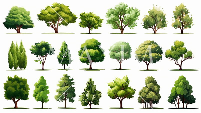 色々な木のアイコンのプリファレンスシート