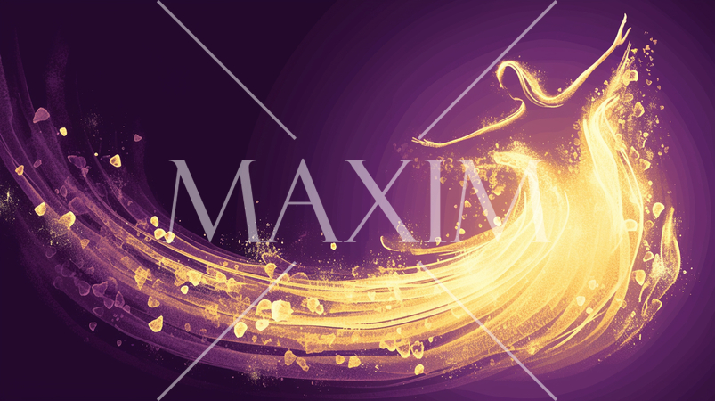 光の帯をまとって未来に羽ばたくイメージ