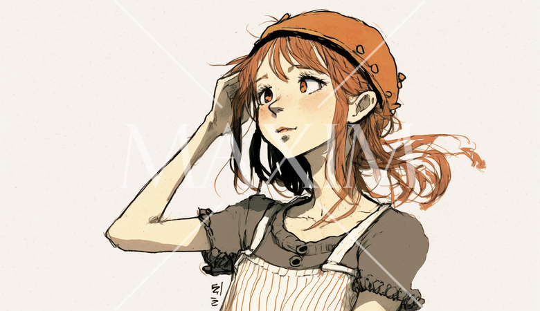 日をまぶしく感じている少女