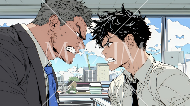 オフィスで言い争いをしているビジネスパーソン