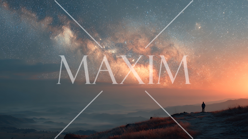 天文学のポスター用図版：天の川とランドスケープ