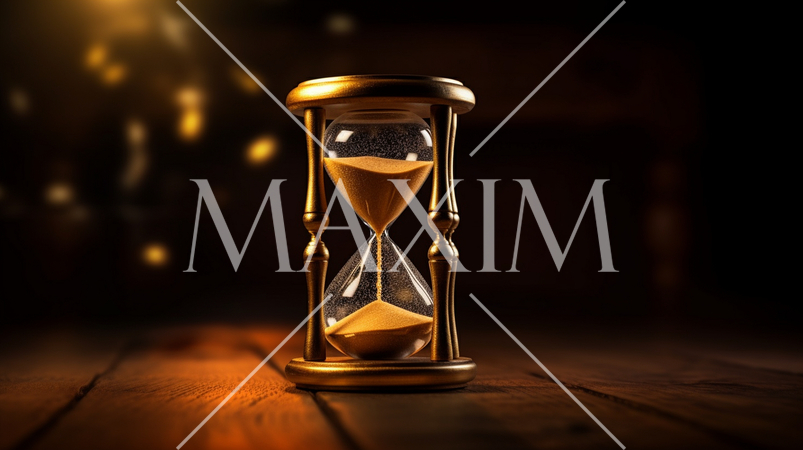 時は金なり：砂金できた砂時計で表現