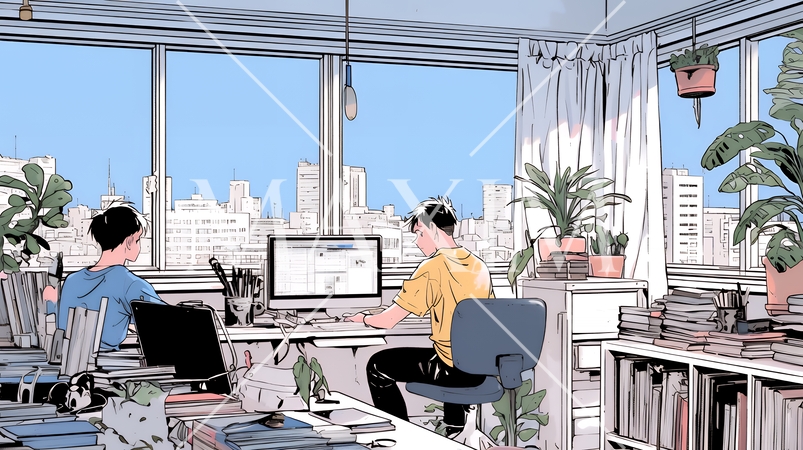 都内のさほど大きくない会社の仕事風景