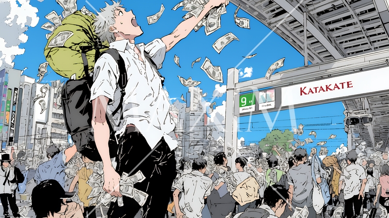 東京に空からお金が降ってきた