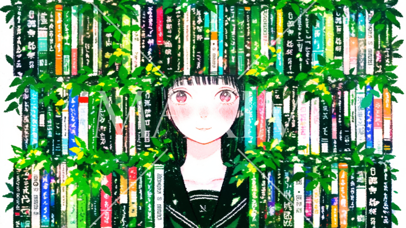 本の森と女子高生