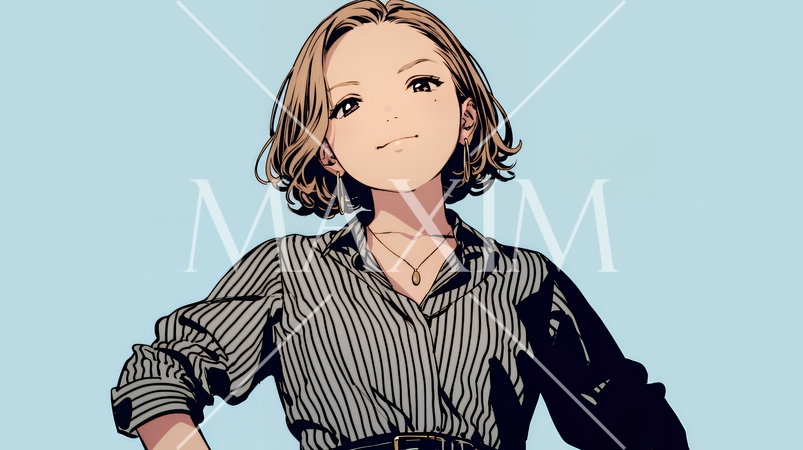 得意げな表情を浮かべている若い女性