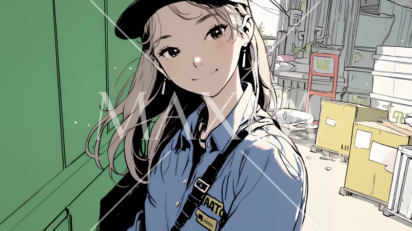 若い女性警備員