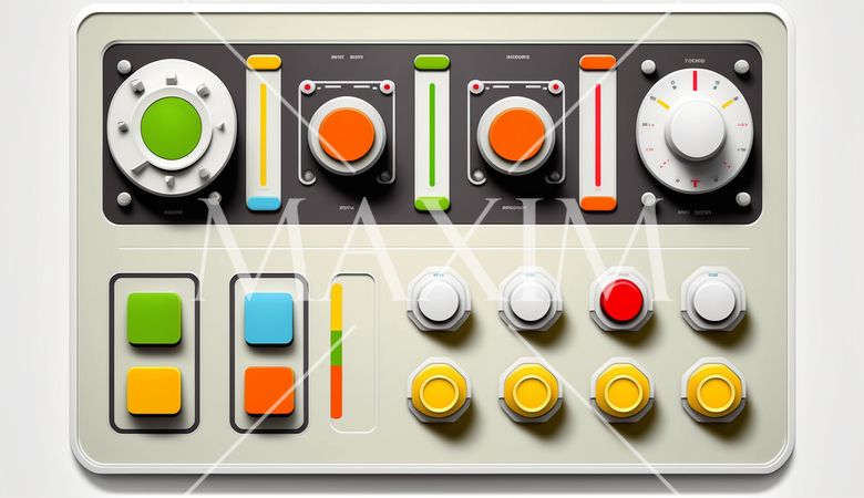 コントロールパネル（操作盤）：カラフルなイラスト調