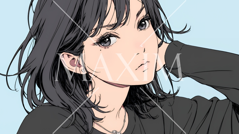 疑問や心配事、不快感、不満などを感じを感じて眉を潜めている若い女性