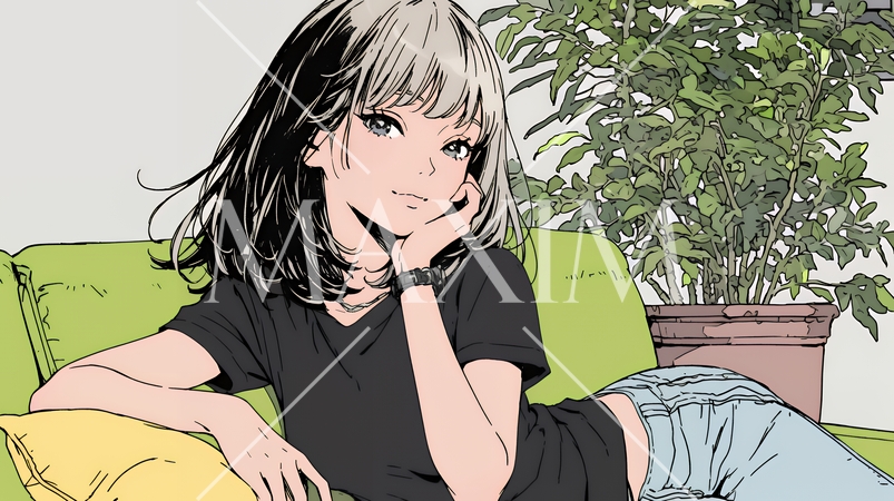 「ふーん、やるじゃない」と驚きと皮肉の混じった表情を見せる若い女性