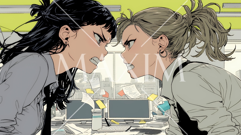 オフィスで言い争いをしているビジネスパーソン