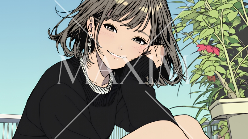 ポジティな気持ちが一杯で、笑顔一杯の若い女性：人と接するときに自然と微笑んだり、表情が柔らかい。