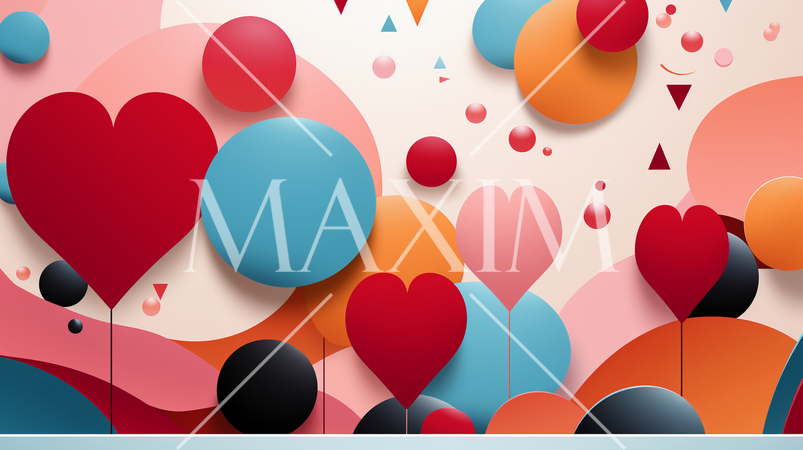 ハートがいっぱいのコピースペースのあるカラフルな背景