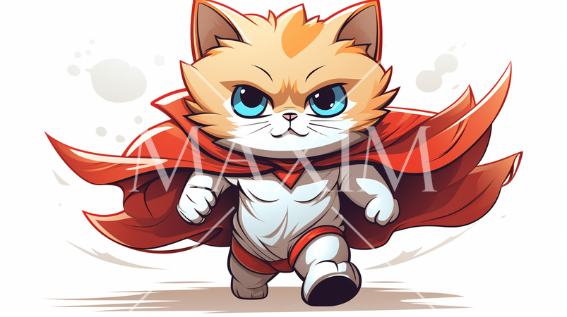 スーパーキャット：ヒーローの衣装を着た猫