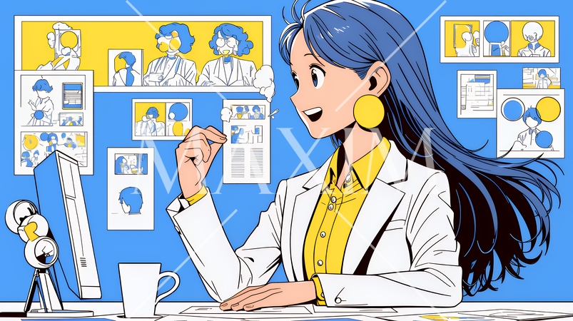 人材育成と社員研修のビジネスコンセプト｜学び成長するビジネスパーソンのイラスト素材