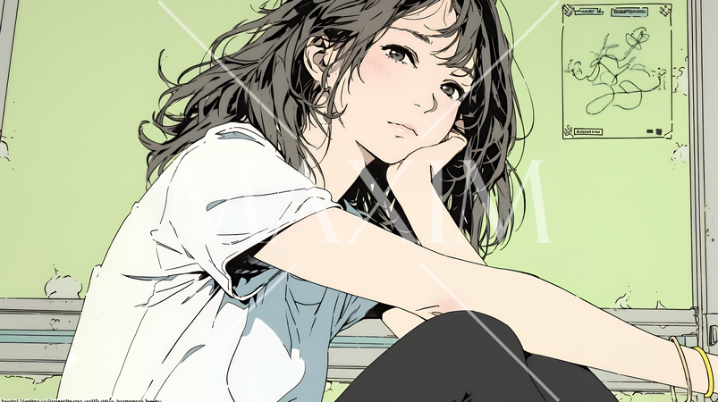 ため息をついている若い女性