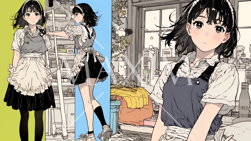 カジュアルレストランで働いている若いウェイトレス