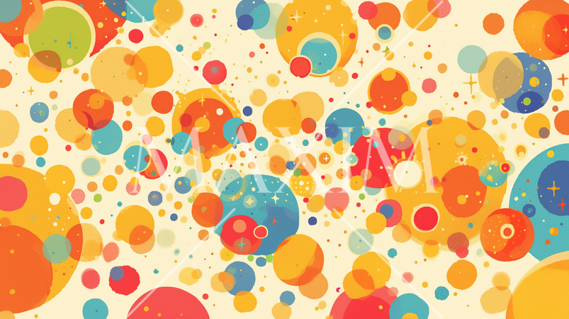 ドットパターン： 小さな円形や四角形のドットで、ポップでモダンな雰囲気を演出する