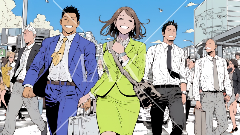 仕事が成功して喜びいっぱいのビジネスパーソン