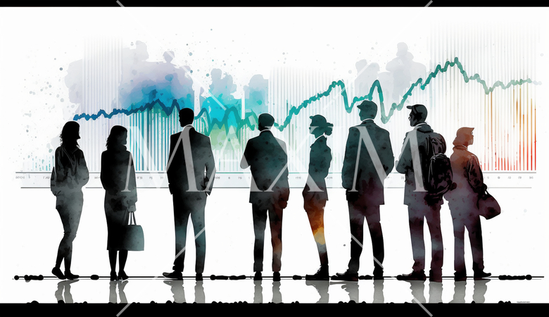 株価の変動に一喜一憂している人たち