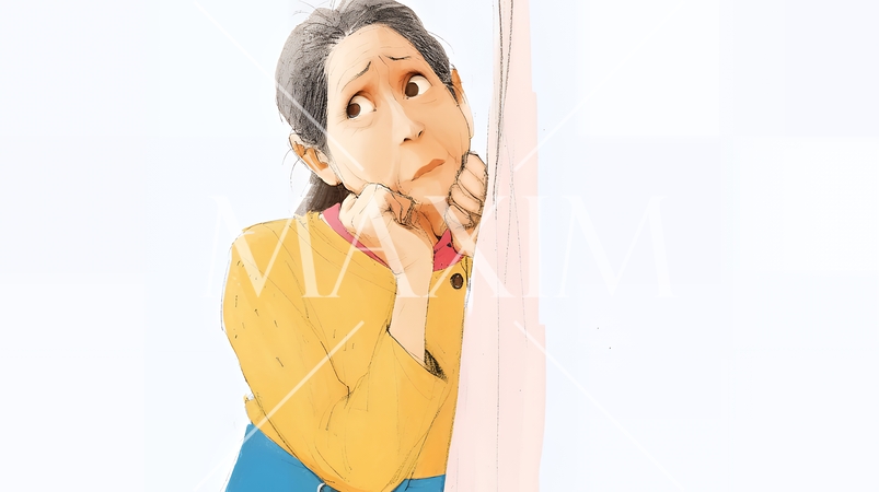 情緒不安定で少し認知障害のある初老の女性