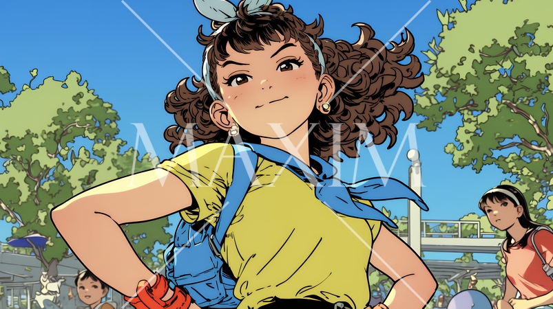 生意気な（挑戦的・自信満々・勝ち誇った）顔をしている女の子